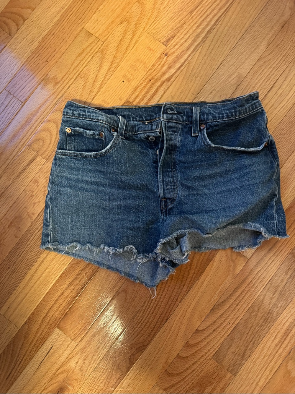 Levi’s 501 Denim Cutoff Shorts in Dark Blue